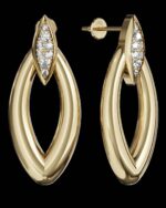14k Gold Earring in Diamond | 18k Gold  Dainty Earring in Diamond
