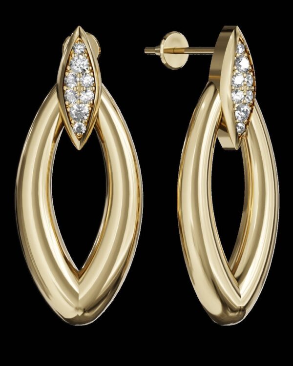 14k Gold Earring in Diamond | 18k Gold  Dainty Earring in Diamond