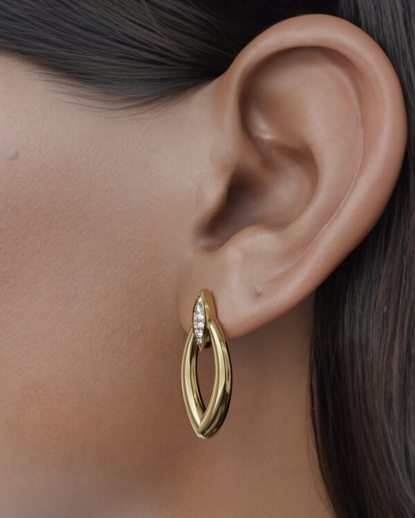 14k Gold Earring in Diamond | 18k Gold  Dainty Earring in Diamond