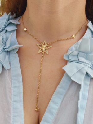 Gold Star Shaped Necklace
