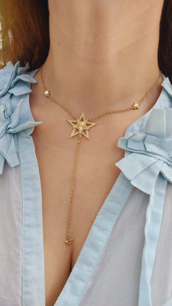 Gold Star Shaped Necklace
