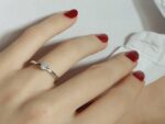 Handmade 14k Gold Engagement Ring with Diamond| Gold Single Promise Ring with Diamond