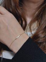 14K Gold Diamond Bracelet | Dainty 18K Gold Bracelet with Diamond | Elegant Diamond Gold Bracelet Jewelry | Gift Ideas