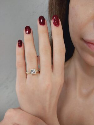 14K Gold Diamond Square Ring | Elegant Modern | 18K Gold Diamond Square Ring | Timeless & Chic | Perfect Jewelry for Special Occasions