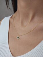 14k Gold Good Luck Necklace | 18k Gold Charm Necklace | Diamond Evil Eye Necklace |Diamond Evil Eye Necklace with Sapphire | Diamond Jewelry