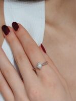 Dainty 14K Gold Diamond Ring | Elegant-Subtle Design | 18K Diamond Crossover Ring in Gold | Timeless Sophisticated | Diamond Sparkling Ring