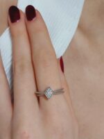 Dainty 14K Gold Diamond Ring | Elegant-Subtle Design | 18K Diamond Crossover Ring in Gold | Timeless Sophisticated | Diamond Sparkling Ring