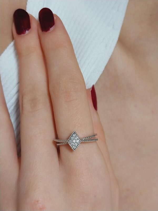 Dainty 14K Gold Diamond Ring | Elegant-Subtle Design | 18K Diamond Crossover Ring in Gold | Timeless Sophisticated | Diamond Sparkling Ring