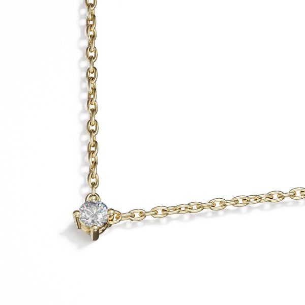 18k Gold Diamond Necklace14k Gold Sparkling Pendant in Diamond | Timeless Gold Necklace in Single Diamond