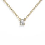 18k Gold Diamond Necklace14k Gold Sparkling Pendant in Diamond | Timeless Gold Necklace in Single Diamond