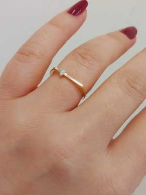 Sparkling Simple Baguette Diamond Engagement Ring | 18K Gold Anniversary Ring | Elegant Diamond Ring | 14K Gold Dainty Promise Ring