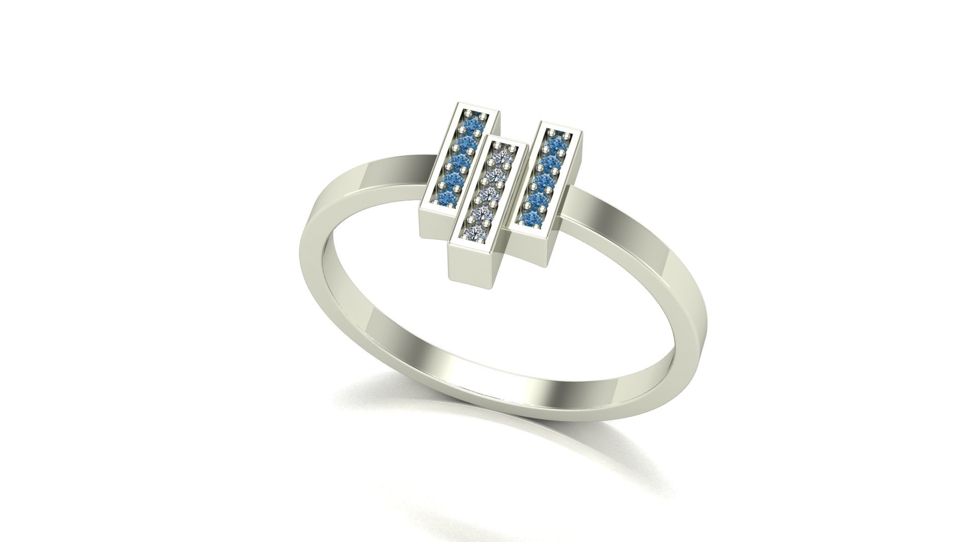 Introducing our exquisite Special Three Bar Ring, a stunning piece of jewelry that beautifully combines elegance and contemporary design. Crafted with precision, this ring features three refined bars, each adorned with brilliant diamonds that catch the light with every movement. The shimmering stones are expertly set to enhance their brilliance, creating a dazzling effect that will make you stand out on any occasion.