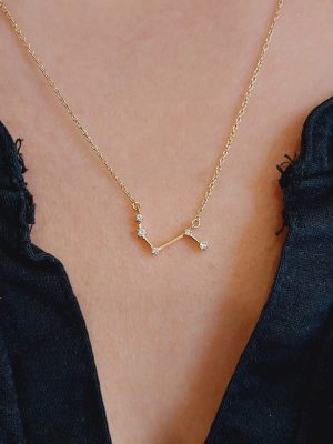 14K Gold Zodiac Scorpio Necklace with Diamond | 18K Gold Zodiac Scorpio Pendant with Diamond | Dainty Gold Scorpio Necklace with Diamond