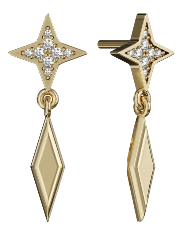 14k Gold Drop Earring