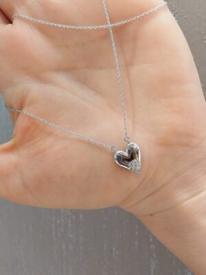 Special Dainty 14K Gold Heart Shape Necklace with Diamond | 18k Gold Heart Motiff Necklace | Gift Ideas